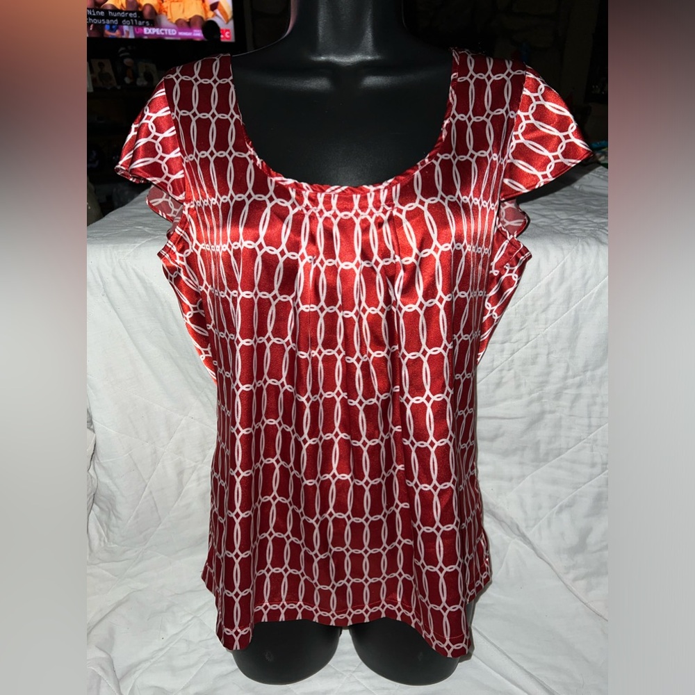 Fred David Ruffled Cap Sleeve Blouse